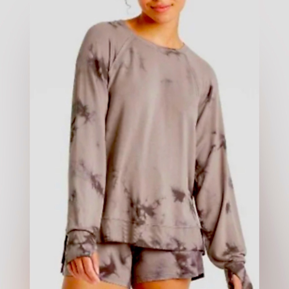 Women's Pull Over Sweatshirt Loose Fit Lightweight Soft Iron Overdye